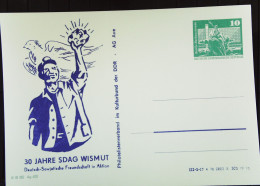 DDR: Ganzsache Mit 10 Pf Berliner Rathaus GF Mit 30 J. SDAG WISMUT DSF Vom Phil.-Verband Der DDR AG Aue Knr: PP 79 - Cartes Postales Privées - Neuves