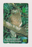 NORFOLK ISLAND - Bird Boobok Owl Magnetic Phonecard - Norfolkinsel