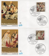 Germany Deutschland 1992 FDC X2 Weihnachten Weihnachts Weihnacht Christmas, Canceled In Berlin - 1991-2000