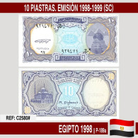 C2580# Egipto 1998. 10 Piastras. Emisión 1998-1999 (SC) P-189a - Egitto