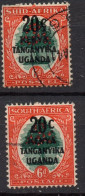 KENYA UGANDA & TANZANIA/1941-2/USED/SC#88a, 88b/ ORANGE TREE / SOUTH AFRICA OVERPRINTED / 20c ON 6p ORANGE &BLACK - Kenya, Ouganda & Tanzanie