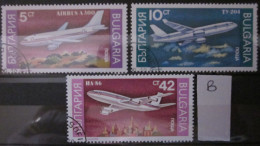 BULGARIA 1990 ~ S.G. 3705, 3706 & 3709, ~ 'LOT B' ~ AIRCRAFT. ~  VFU #02962 - Gebruikt