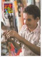 Young Man Making Pipe SAUDI ARABIA 1985 Postcard By United Nations  Maximum Card Fdc Un Stamps - Saudi Arabia