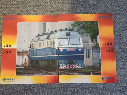 CHINA - TRAIN-107 - PUZZLE SET OF 4 CARDS - Chine