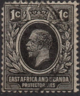 KENYA UGANDA & TANZANIA/1921/USED/SC#1/ KING GEORGE V / KGV / 1c BLACK WMK 4 - Kenya, Ouganda & Tanzanie