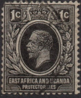 KENYA UGANDA & TANZANIA/1921/USED/SC#1/ KING GEORGE V / KGV / 1c BLACK WMK 4 - Kenya, Uganda & Tanzania