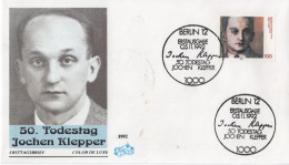 Germany Deutschland 1992 FDC Jochen Klepper, German Writer, Poet And Journalist, Canceled In Berlin - 1991-2000