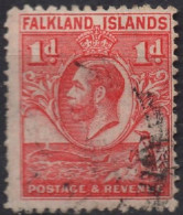 FALKLAND ISLANDS/1929-31/USED/SC#55/ KING GEORGE V /KGV/ 1p SCARLET - Maldive (...-1965)