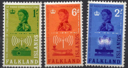 FALKLAND ISLANDS/1962/MH/SC#143-5/RADIO STATION/ QEII/ CODE MORSE / RADIO COMUNICATIONS/ FULL SET - Maldive (...-1965)