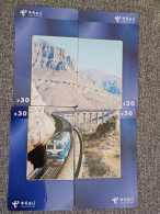 CHINA - TRAIN-122 - PUZZLE SET OF 4 CARDS - China