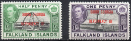 FALKLAND ISLANDS/1944/MH/SC#3L1-3L2/ KING GEORGE VI / OVERPRINTED / GRAHAM LAND/ SHORT SET - Maldivas (...-1965)