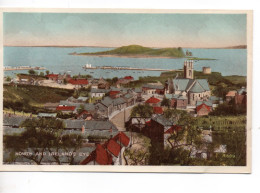 COLOURED POSTCARD - HOWTH AND IRELAND'S EYE  - COUNTY DUBLIN - HARBOUR - LIGHTHOUSE - Dublin