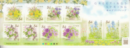 2022 Japan Greetings Spring Flowers Miniature Sheet Of 10 MNH - Nuovi