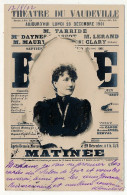 CPA - (Affiche) Théâtre Du Vaudeville - Eclaté, Portrait De Femme, Au Centre - Theatre