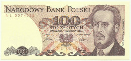 POLAND - 100 Zlotych - 1986 - Pick 143.e - Unc. - Série NL - Narodowy Bank Polski - Polonia