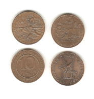 376/ France : 4 X 10 Francs : 1984 Rude - 1985 Hugo - 1987 Capétiens - 1988 Roland Garros - 10 Francs