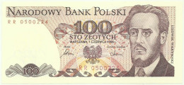 POLAND - 100 Zlotych - 1986 - Pick 143.e - Unc. - Série RR - Narodowy Bank Polski - Poland