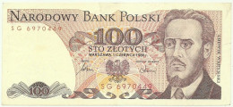 POLAND - 100 Zlotych - 1986 - Pick 143.e - Série SG - Narodowy Bank Polski - Pologne