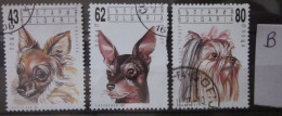 BULGARIA 1991 ~ S.G. 3785 - 3787, ~ 'LOT B' ~ DOGS. ~  VFU #02966 - Used Stamps