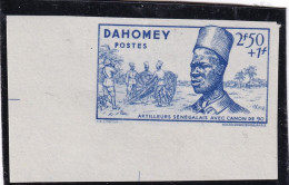 France Colonie Dahomey Grandes Séries Coloniales Artilleurs Sénégalais N° 144 Neuf ** Non Dentelé Bdf Coin De Feuille - Nuevos