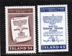 1976 IJsland Yv N°469/470  : ** - MNH - NEUF - POSTFRISCH - POSTFRIS - Neufs