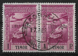 TIMOR 1947 EMPIRE STAMP SURC. "LIBERTAÇÃO" - AIRMAIL PAIR (NP#71-P32-L1) - Timor