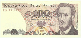 POLAND - 100 Zlotych - 1988 - Pick 143.e - Unc. - Série RG - Narodowy Bank Polski - Polonia