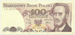 POLAND - 100 Zlotych - 1988 - Pick 143.e - Série TD - Narodowy Bank Polski - Polonia