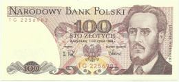 POLAND - 100 Zlotych - 1988 - Pick 143.e - Unc. - Série TG - Narodowy Bank Polski - Polen