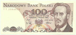 POLAND - 100 Zlotych - 1988 - Pick 143.e - Unc. - Série TT - Narodowy Bank Polski - Polonia