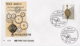 Germany Deutschland 1992 FDC 225 Jahre Schmuck Und Uhrenindustrie Pforzheim, Jewelry And Watch Industry, Berlin - 1991-2000