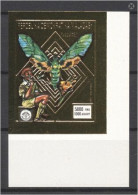 Madagascar 1988, Scout, Butterfly, Birds, 1val. GOLD IMPERFORATED - Unused Stamps