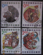 BULGARIA 1992 ~ S.G. 3880 - 3881 + 3883 - 3884, ~ BIG CATS. ~  VFU #02968 - Oblitérés