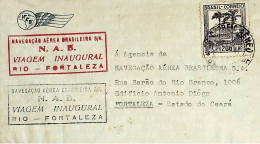 1941 Brasil / Brazil NAB 1.º Voo / First Flight Rio De Janeiro - Fortaleza - Posta Aerea