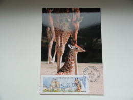 CARTE MAXIMUM CARD VIGNETTE LISA GIRAFE DU PARC ZOOLOGIQUE DE PARIS FRANCE - Giraffe