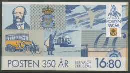 Schweden 1986 350 Jahre Post Markenheftchen 1381 MH Postfrisch (C60733) - 1981-..