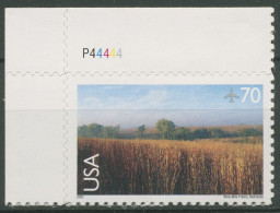 USA 2001 Landschaften Prärie 3442 Ecke Mit Plattennummer Postfrisch - Neufs