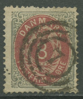 Dänemark 1875 Ziffern 8 Öre 25 YI Aa Mit Nr.-Stpl. 7, ASSENS - Usati