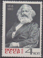 KARL MARX  SOVIET USSR 1968 Mi. 3487 MNH (** ) - Karl Marx