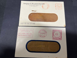 18-2-2024 (4 X 34A) Australia Cover X 2 - 1950's (with Slogan Advertising) - Cartas & Documentos