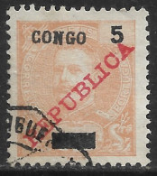 Portuguese Congo – 1910 King Carlos Overprinted REPUBLICA And CONGO 5 Réis Used Stamp - Congo Portugais