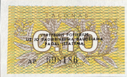 Lithuania 0.10 Talonas, P-29b (1991) - UNC - Lituanie