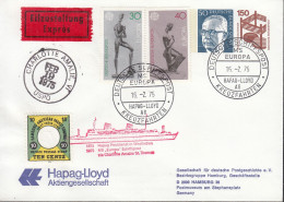 BRD PU 106, Hapag-Lloyd, Mit SST: Dt. Schiffspost MS "Europa" Kreuzfahrten 16.2.1975 - Enveloppes Privées - Oblitérées