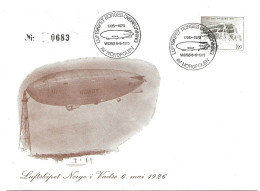 Norway 1976 Special Cover With Special  Cancellation "Luftskibet Norge Overflyging  "   Airship  - 6.5.76 - Brieven En Documenten