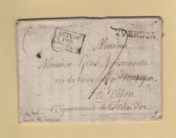 Suisse - Yverdon - 1820 - Lettre De Concise Canton De Vaud Pour Dijon - Entree Suisse Par Pontarlier - ...-1845 Préphilatélie