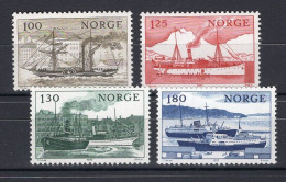 Norway 1977 Serie 4v Norwegian Coasting Trade Ships Steamers Sailships MNH - Ungebraucht