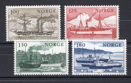 Norway 1977 Serie 4v Norwegian Coasting Trade Ships Steamers Sailships MNH - Neufs