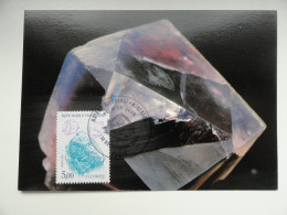 CARTE MAXIMUM CARD MINERAUX FLUORITE FRANCE - Minerales