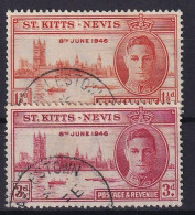 ST. KITTS & NEVIS 1946 - Canceled - Sc# 91, 92 - St.Kitts-et-Nevis ( 1983-...)