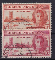 ST. KITTS & NEVIS 1946 - Canceled - Sc# 91, 92 - St.Kitts E Nevis ( 1983-...)